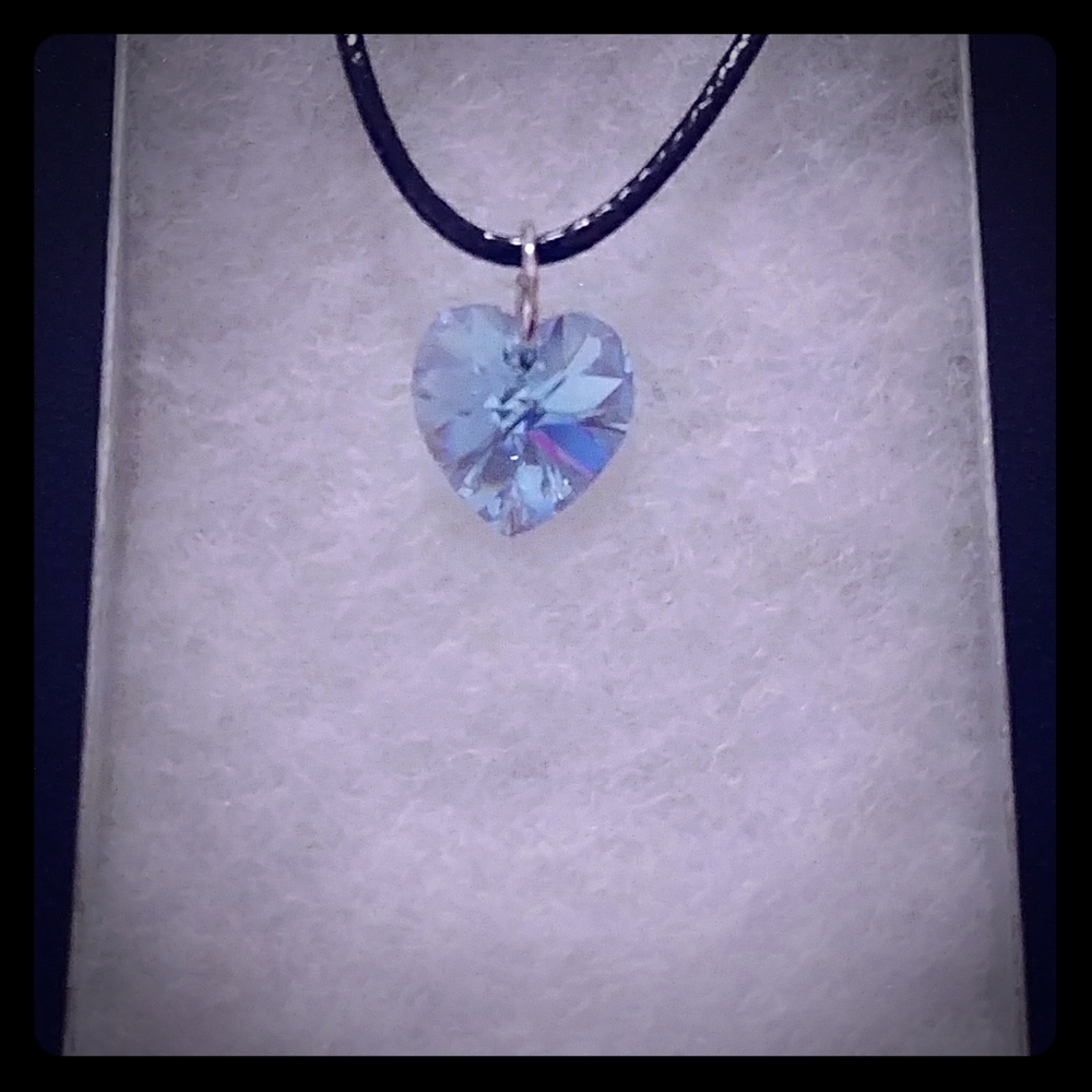 Ft Lauderdale Blue Crystal Heart Necklace